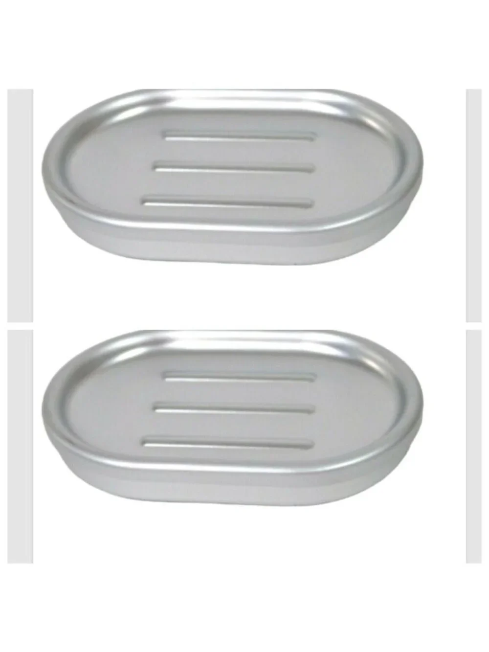 Set of 2 Made By Design Soap Dish Aluminum Silver Bath Bathroom 3.3